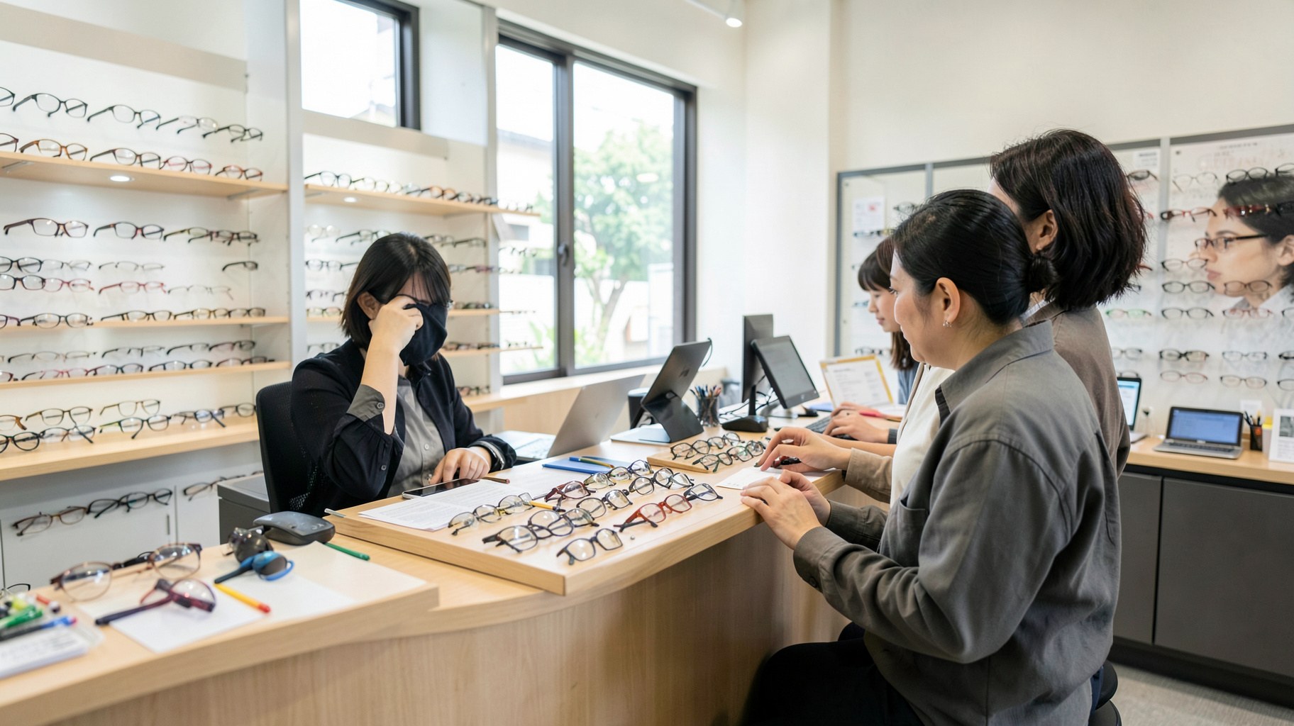 眼鏡・コンタクト小売の事業構造に関するAI生成イメージ写真