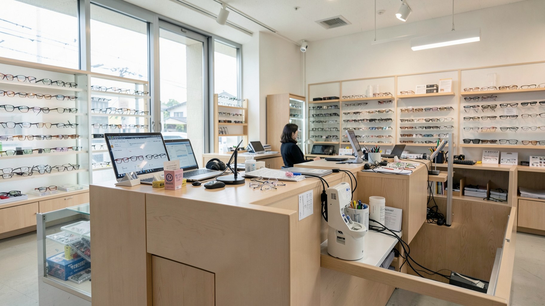 眼鏡小売のEC・店舗連携に関するAI生成イメージ写真